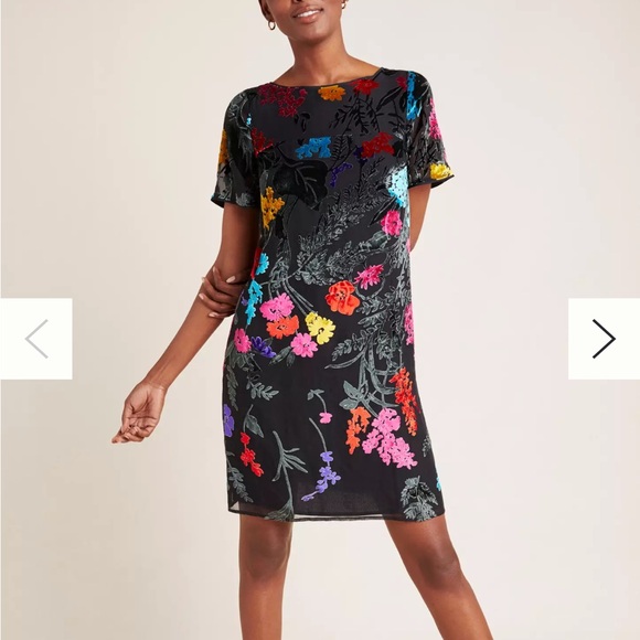 Anthropologie Dresses & Skirts - ANTHROPOLOGIE Maeve Alisa Floral Burnout Velvet Tee Dress